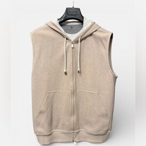 Brunello Cucinelli Sleeveless Zip-Up Hoodie Vest size M